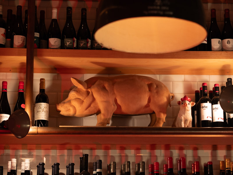 Wine shelf at Xarcuteria